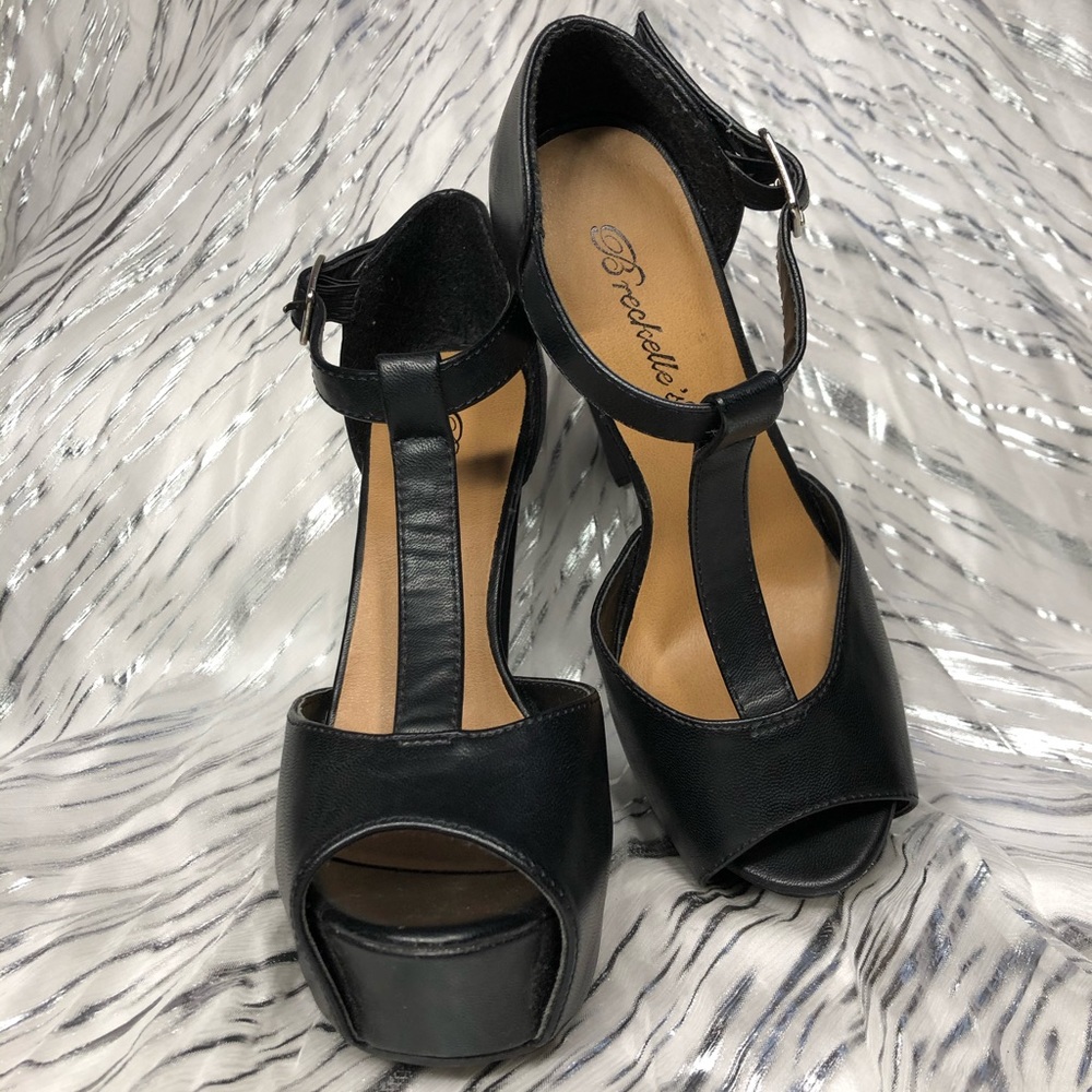 Black Peep Toe Pumps